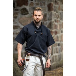 Medieval short sleeve shirt Black "Eric"