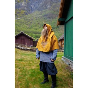 Viking Wool Gugel  Mustard Yellow "Bjomolf"