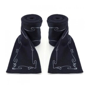 Wool calf wrap with embroidery Black...