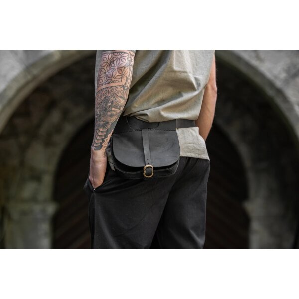 3014 Leather belt bag Black "Udo"