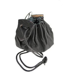 Leather pouch cowhide leather black "Odo"