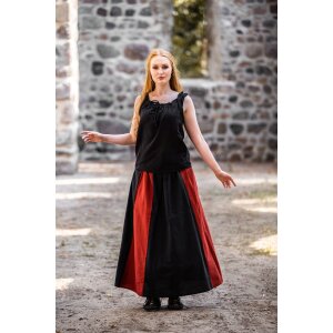 Jupe médiévale noire/rouge "Dana