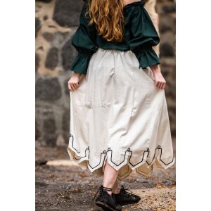 Medieval skirt with embroidery Natural "Svenja"