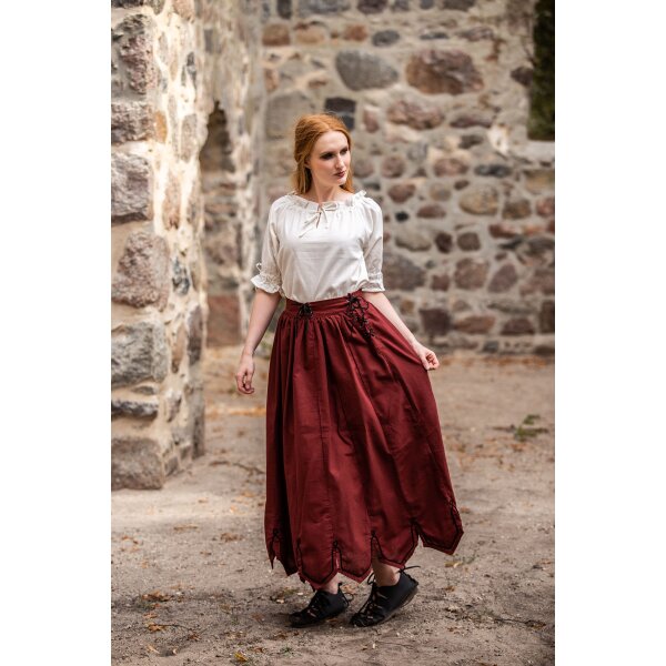 Medieval skirt with embroidery Red "Svenja"