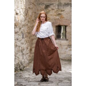 Medieval skirt with embroidery tobacco brown...