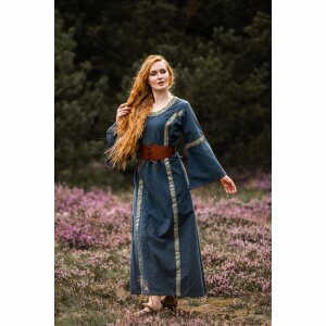 Robe médiévale en coton bleu "Angie