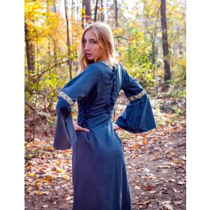 Medieval dress with border blue &quot;Sophie&quot;