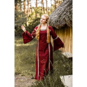 Mittelalterkleid mit Bordüre Rot "Sophie"