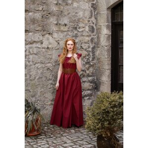 Floor-length dress with shoulder ruffle Red...