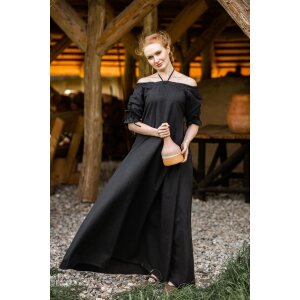 Floor-length short sleeve dress Black "Melisande"
