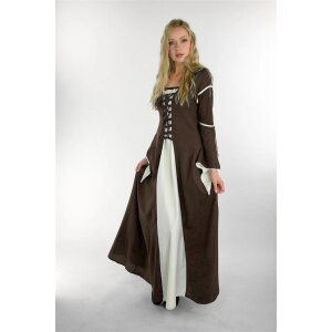 Dress with trumpet sleeves brown/Natural "Larissa"
