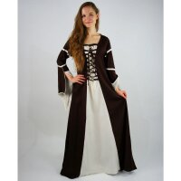 Dress with trumpet sleeves brown/Natural "Larissa"