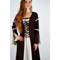 Dress with trumpet sleeves brown/Natural "Larissa"