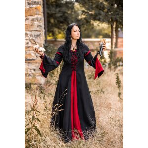 Dress with trumpet sleeves Black/Red...