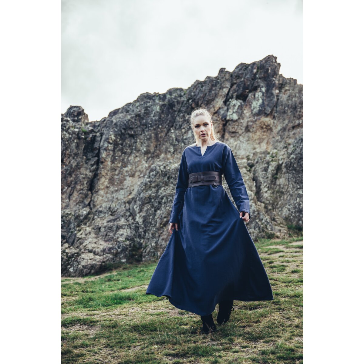 Viking Underdress cotton Midnight Blue "Valdis"