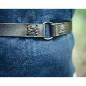 Ring belt with leather straps black "Conrad"