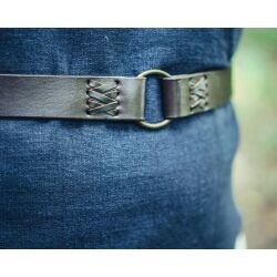 Ring belt with leather straps black "Conrad"