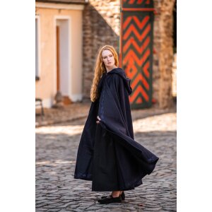 Wool cape with embroidery Blue "Alma"