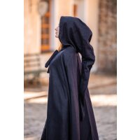 Wool cape with embroidery Blue "Alma"