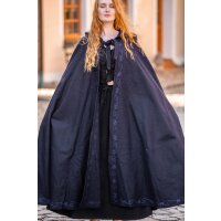 Wool cape with embroidery Blue "Alma"