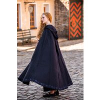 Wool cape with embroidery Blue "Alma"