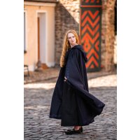 Wool cape with embroidery Blue "Alma"