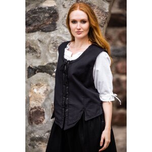 Bodice vest with embroidery Black "Selma"