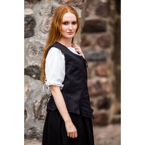 Bodice vest with embroidery Black "Selma"