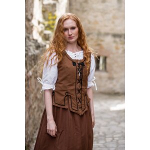 Bodice vest with embroidery tobacco brown...