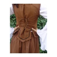 Bodice vest with embroidery tobacco brown "Selma"