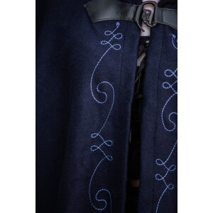 Cape with embroidery and fibula Blue "Gesa"