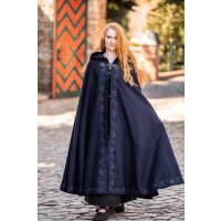 Cape with embroidery and fibula Blue "Gesa"