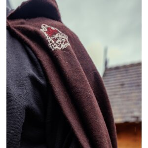 Viking Cape with Wolf Embroidery Brown "Alpha"