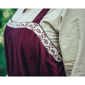 Overdress hand stitched border Red "Halla"-