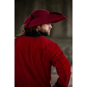 Wool felt hat tricorn hat red "Hugo"