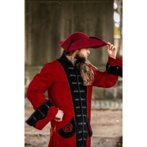 Wool felt hat tricorn hat red "Hugo"