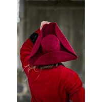 Wool felt hat tricorn hat red "Hugo"