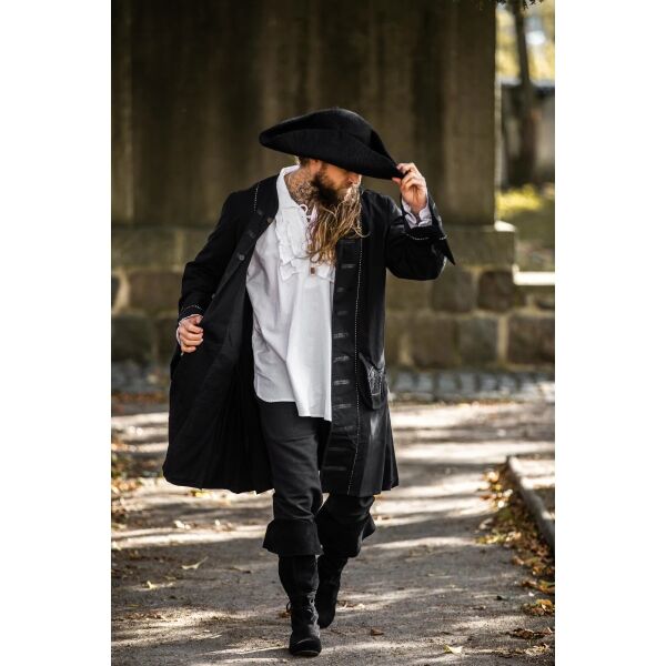 Wool felt hat tricorn hat black "Hugo"