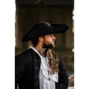 Wool felt hat tricorn hat black "Hugo"