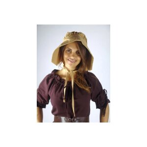 Medieval bonnet honey brown "Claire"