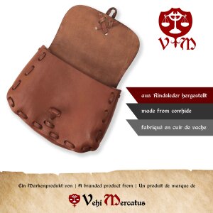 Medieval bag brown with braided stitching