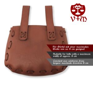 Medieval bag brown with braided stitching