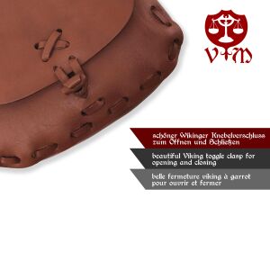 Medieval bag brown with braided stitching