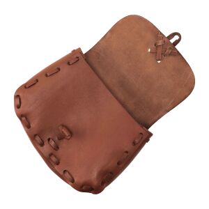 Medieval bag brown with braided stitching