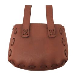 Medieval bag brown with braided stitching