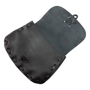 Medieval bag black with braided seam