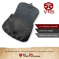 Medieval bag black with braided seam