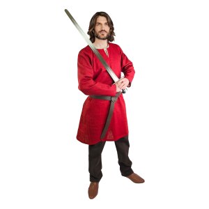 Viking linen tunic red