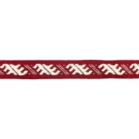 Border ribbon red-white wool 100 cm