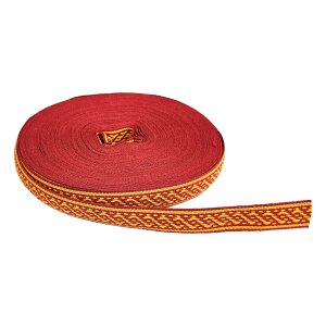 Ruban de bordure rouge-jaune coton 100 cm